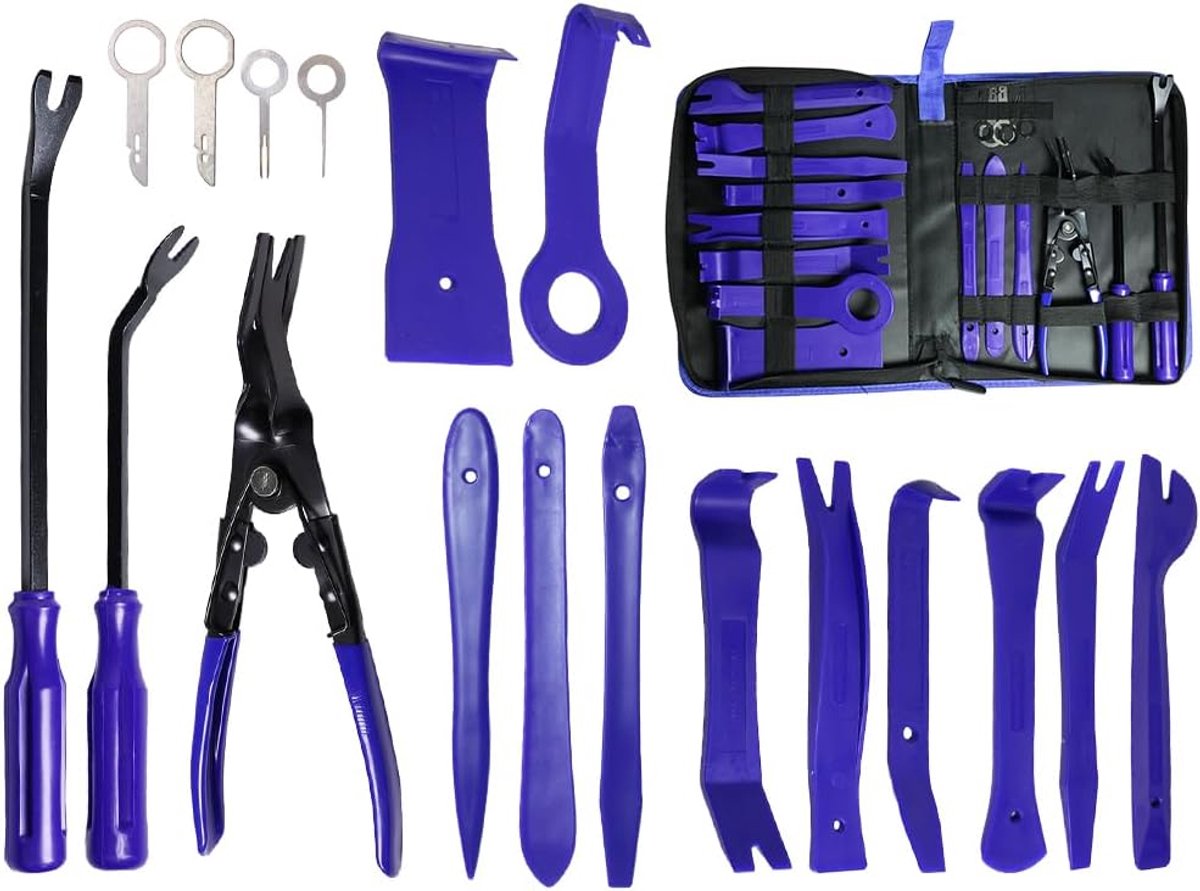 SnelShoppen - 19-delige Auto Demontage Toolset - Hoogwaardige Kunststof Trim Wedges en Interieur Trim Gereedschap voor Dashboard Demontage - Duurzaam