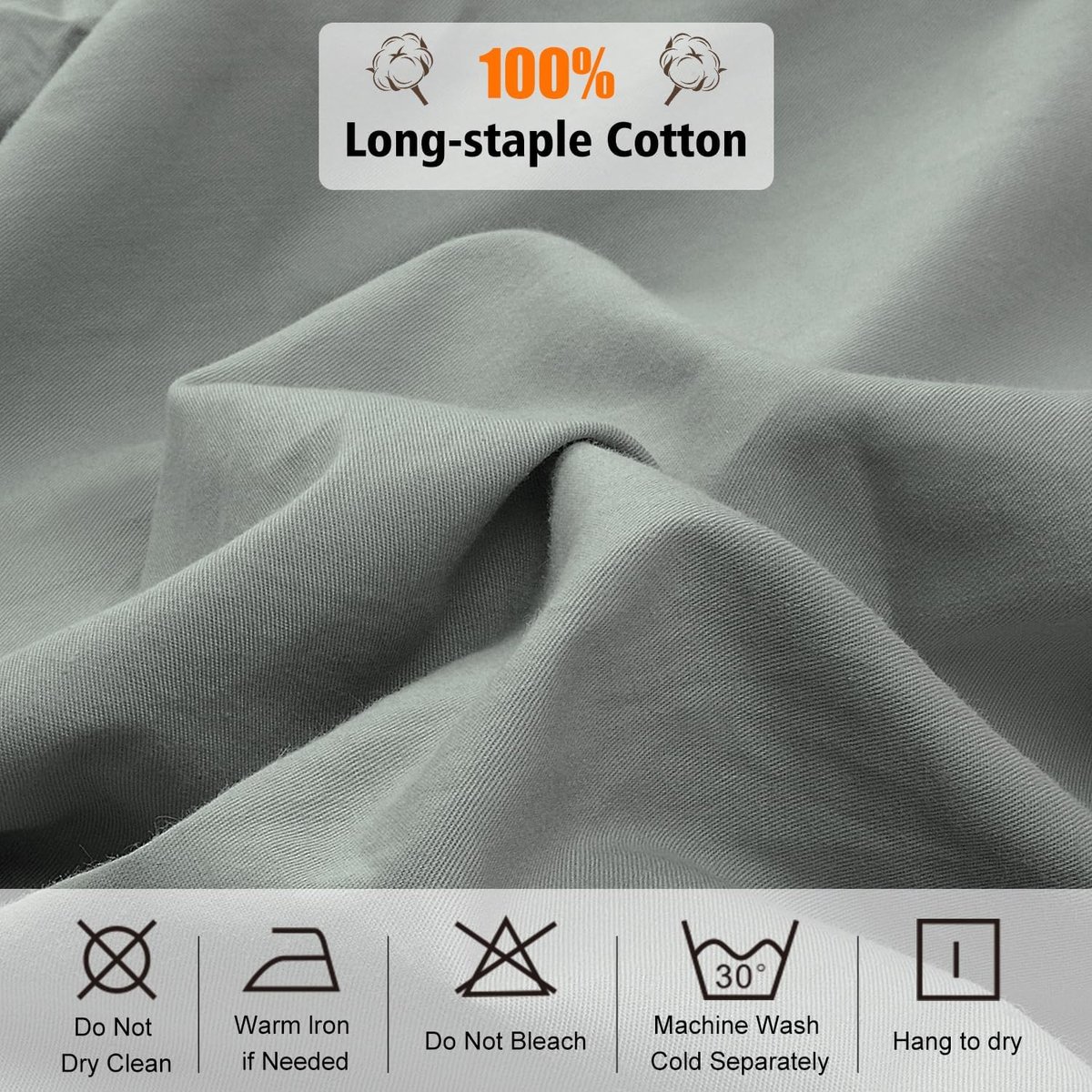 SnelShoppen - Fitted Sheet 140x200 cm, 100% Katoen, 300 Draadcount, Ademend en Zacht, Donkergrijs, Perfect voor Bedden en Logeerkamers