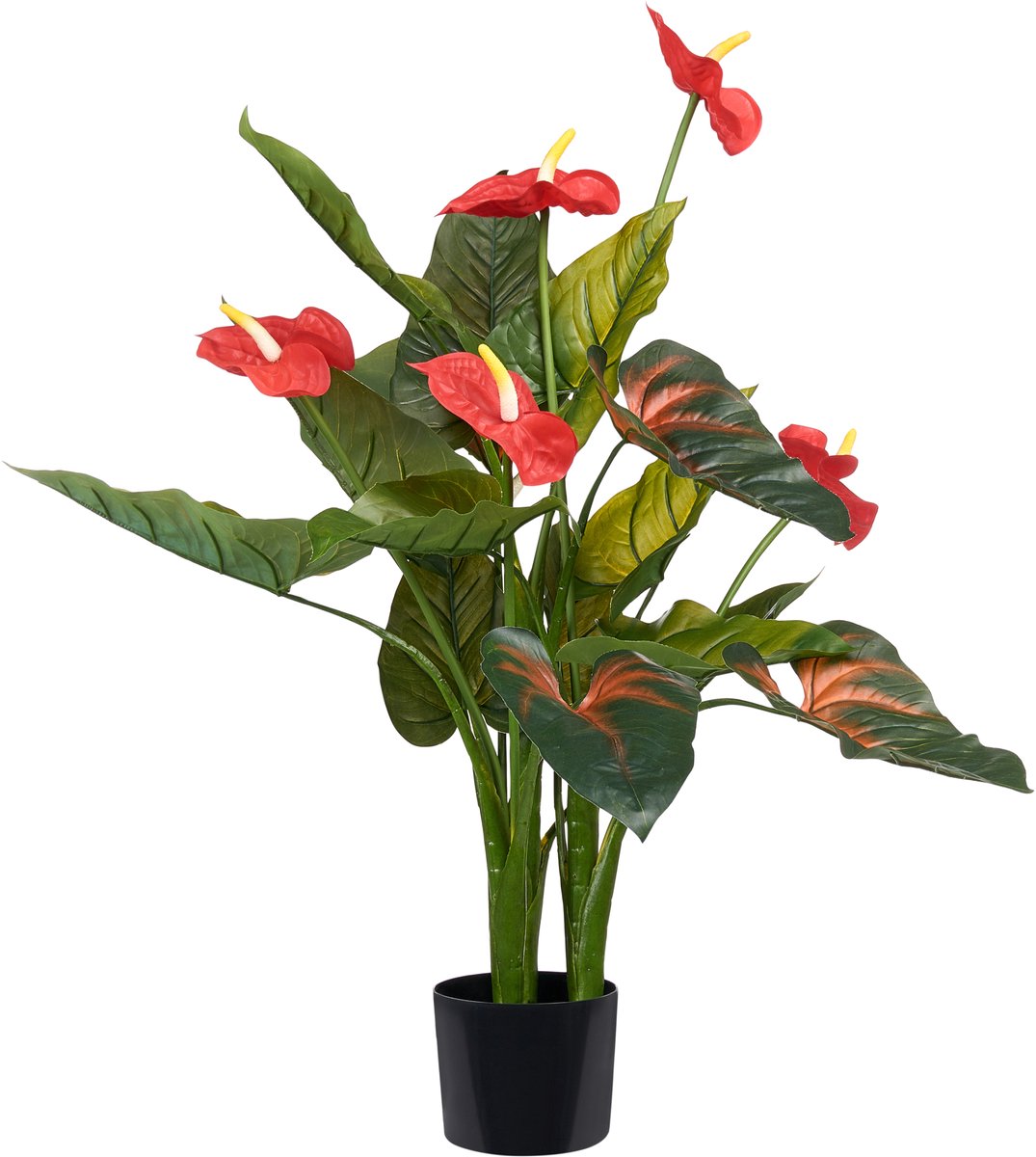 ANTHURIUM - Kunstplant in pot - Groen - 95 cm - Synthetisch materiaal