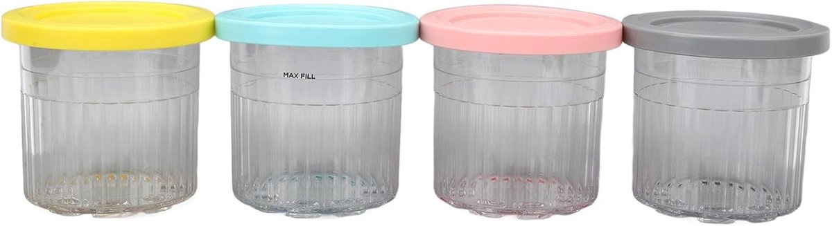Herbruikbare Ijspintcontainers van 600 Ml Vaatwasmachinebestendige Vriezeropslagbakken voor IJs Sorbet en Zelfgemaakte Invriesdesserts Perfect voor Ijsmachines en Opslag