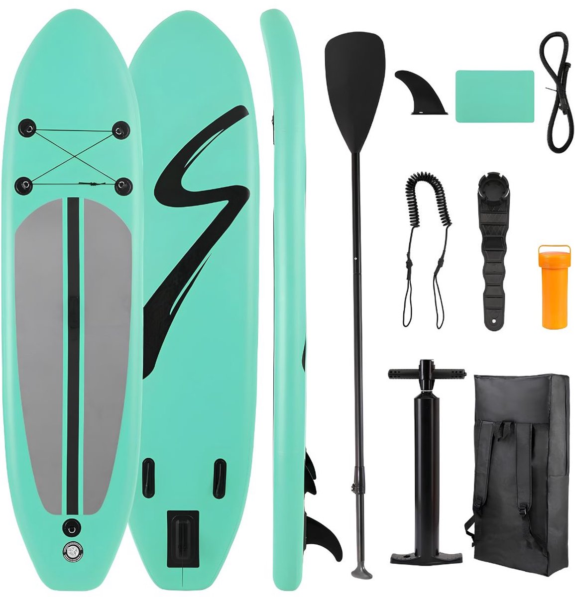 JCP® SUP Board - Opblaasbaar Paddleboard - Drijvende Peddel - Lichtgroen - 305cm x 77cm x 1cm
