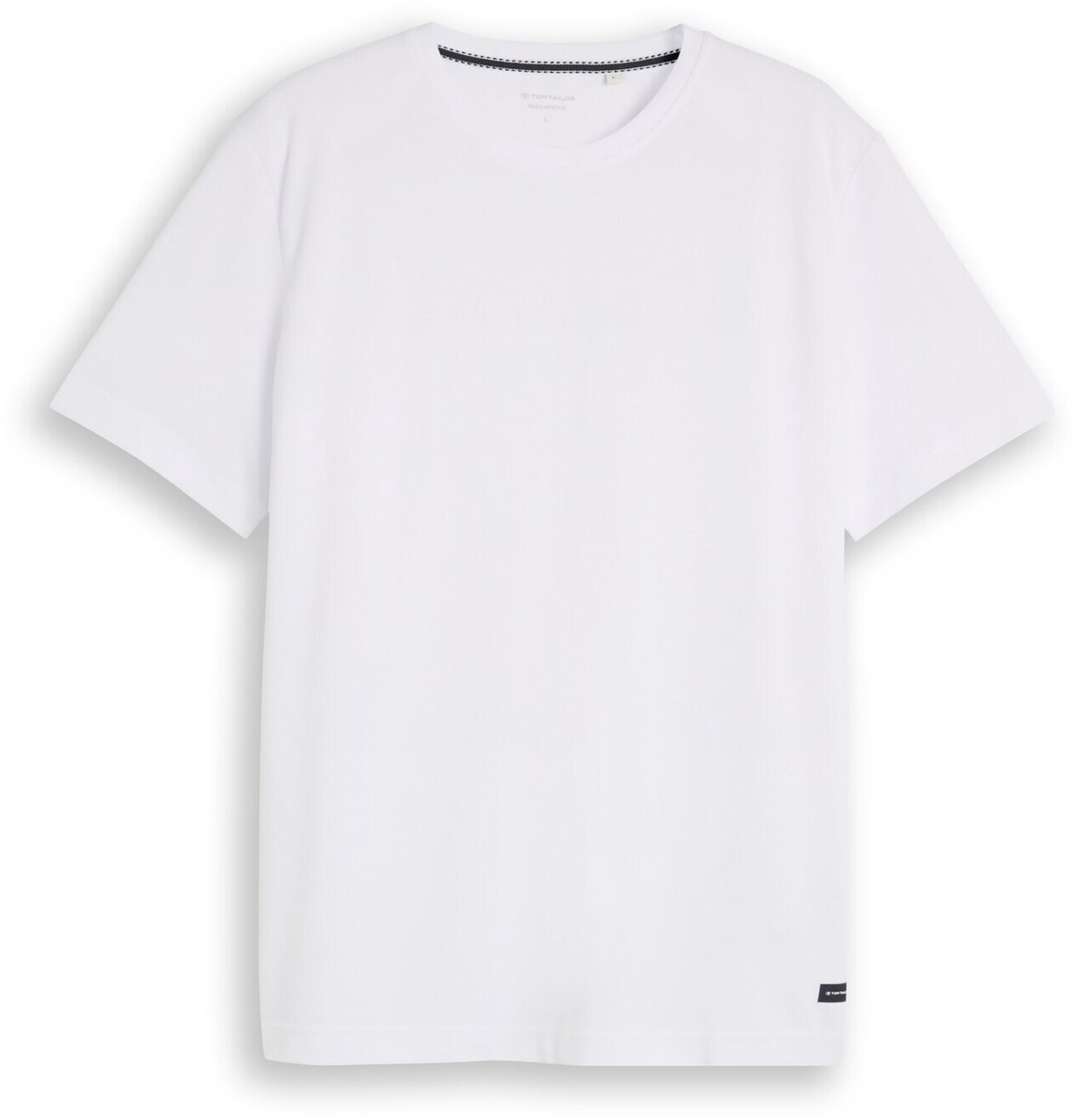 Tom Tailor - Piqué T-shirt met logobadge - Maat XXL - White