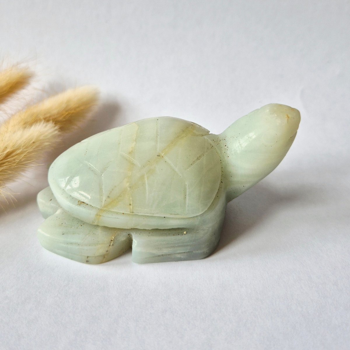 Groene Onyx Schildpad 183 gram – Handgesneden Edelsteen Schildpad