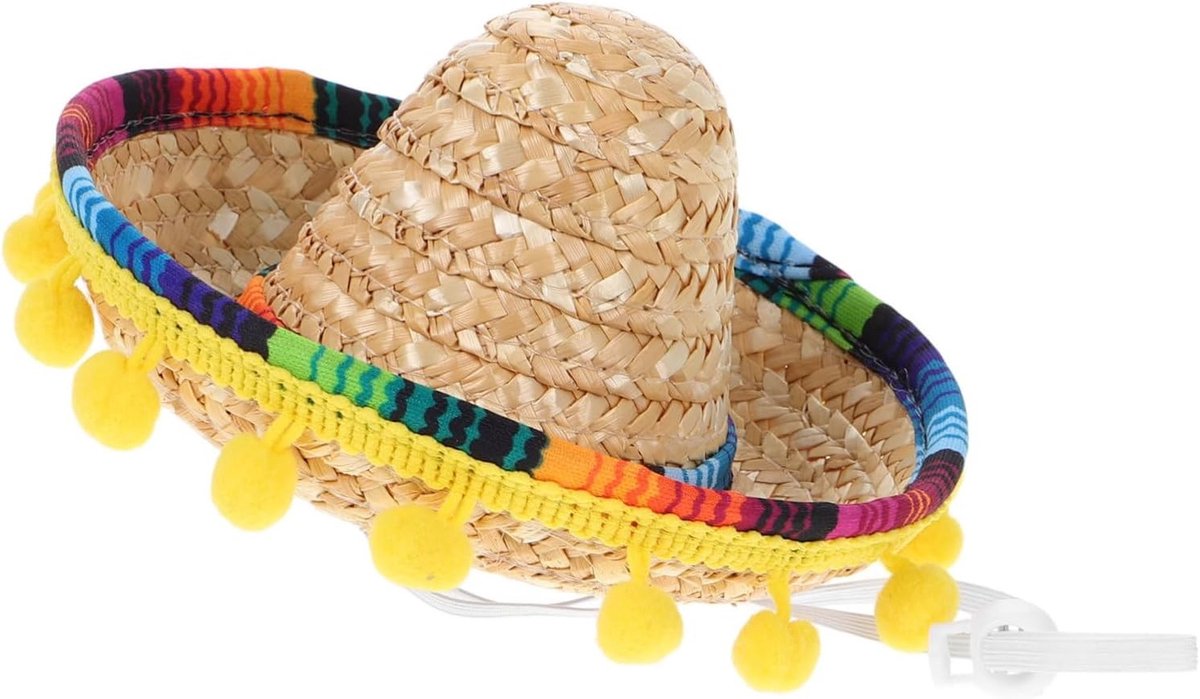 Mini Mexicaanse Sombrero Hoed voor Kinderen en Huisdieren - Handgemaakte Fiesta Party Decoratie, Lichtgewicht Accessoires voor Dieren en Kostuums