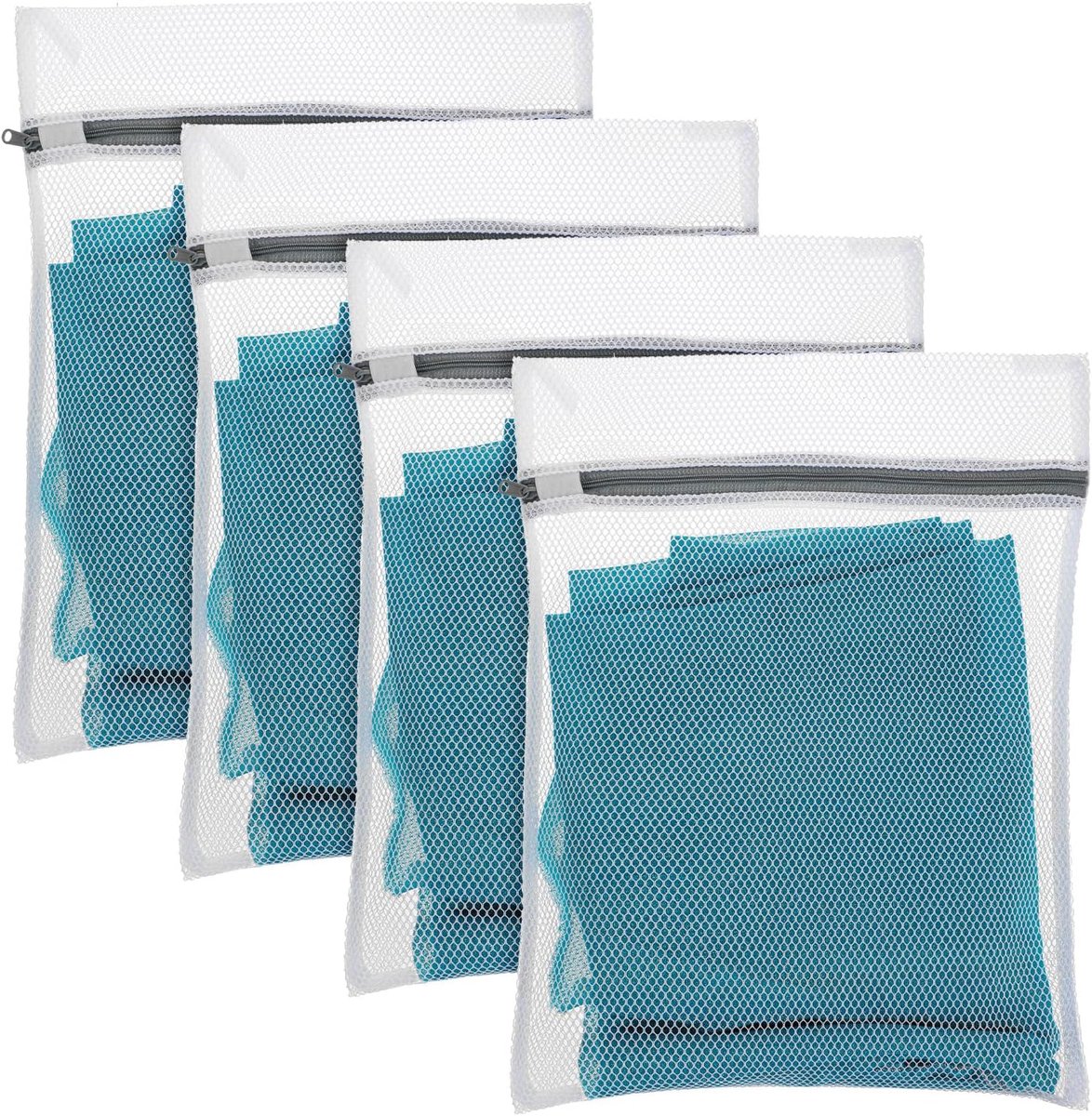 SnelShoppen - 4 Stuks Kleine Mesh Waszakken voor Delicate Was - Mini 30x20cm Duurzame Lingerie Waszakken voor Wasmachine - Ideaal voor Ondergoed, Sokk