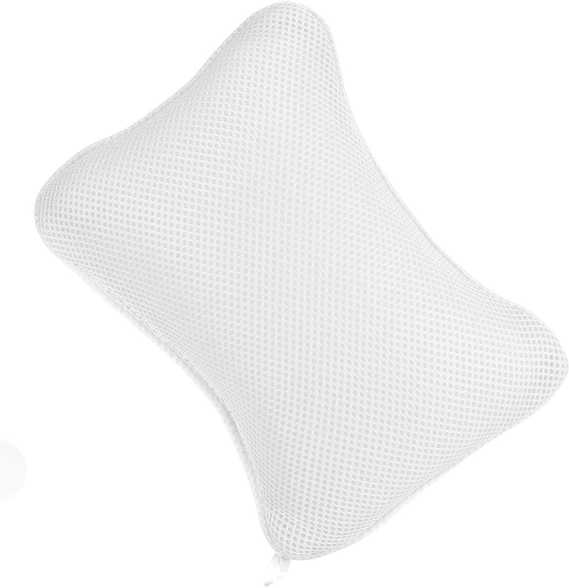 SnelShoppen - Ergonomisch Badkussen met 2 Sterke Zuigkoppen - Bath Pillow voor Optimale Nekontspanning - Luxe Witte Badaccessoires voor Ontspanning in