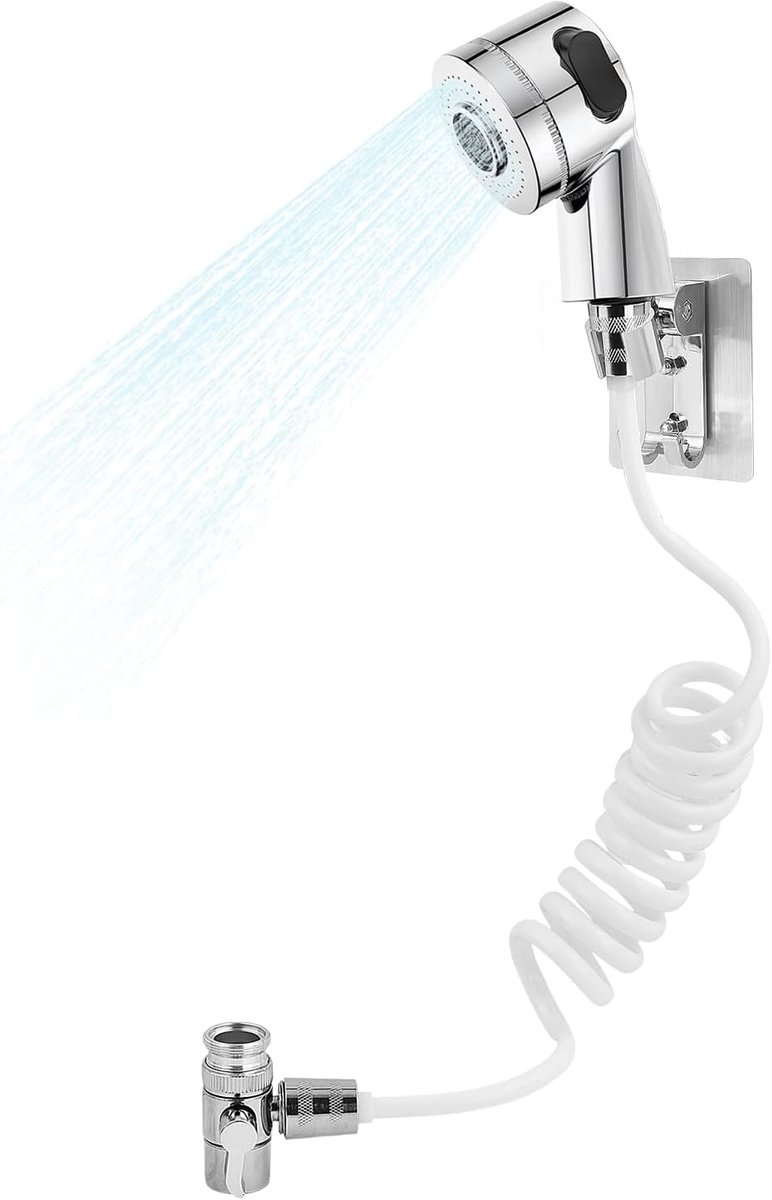 SnelShoppen - Handdouche Set voor Wasbak, 4-delige Douchekop Set, Badkamer Waterkraan Verlenging, Ideaal voor Haar Wassen, Huisdieren Badderen, Keuken
