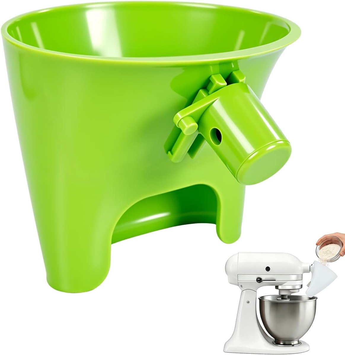 SnelShoppen - Flour Funnel voor Keukenmachine, Compatibel met Food Processor Artisan 5QT, Slip Accessoires, Duurzaam Plastic, Perfecte Pasvorm voor Ke