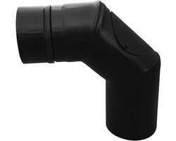 SnelShoppen - FIREFIX Pelletkachel Pijp 80 mm - RVS Zwart Poedercoating - 90 Graden Bocht met Silicone Seal voor Kachelpijpen