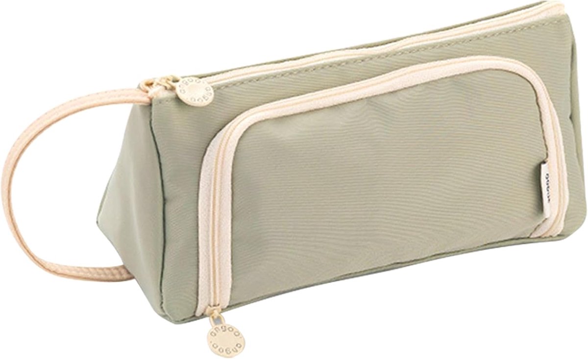 SnelShoppen - Grote Pencil Case Lichtgroen, Ruime Etui voor Meisjes en Jongens, Organiser voor School en Kantoor, Ideaal voor Kinderen, Studenten en V