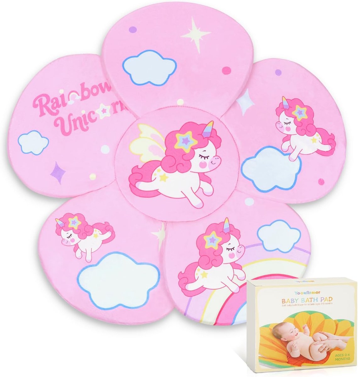 SnelShoppen - Baby Badkussen voor Pasgeborenen, Voordeel Lotus Bad Bloem Kussen met Zachte Hoes, Reis Badkussen voor Wastafel, Douche en Bad, Flower B
