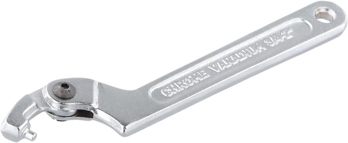 SnelShoppen - Verstelbare C-haak moersleutel, chroom vanadium, voor moeren 3/4"-2" (19-51mm) rond, multifunctioneel gereedschap voor klussen en onderh