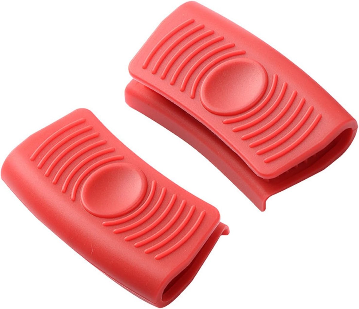 SnelShoppen - 2 Pcs Silicone Handle Holder Grip, Hittebestendige Gietijzeren Handvat Bescherming, Antislip Pan Handgreep Covers, Pot Houder voor Keuke