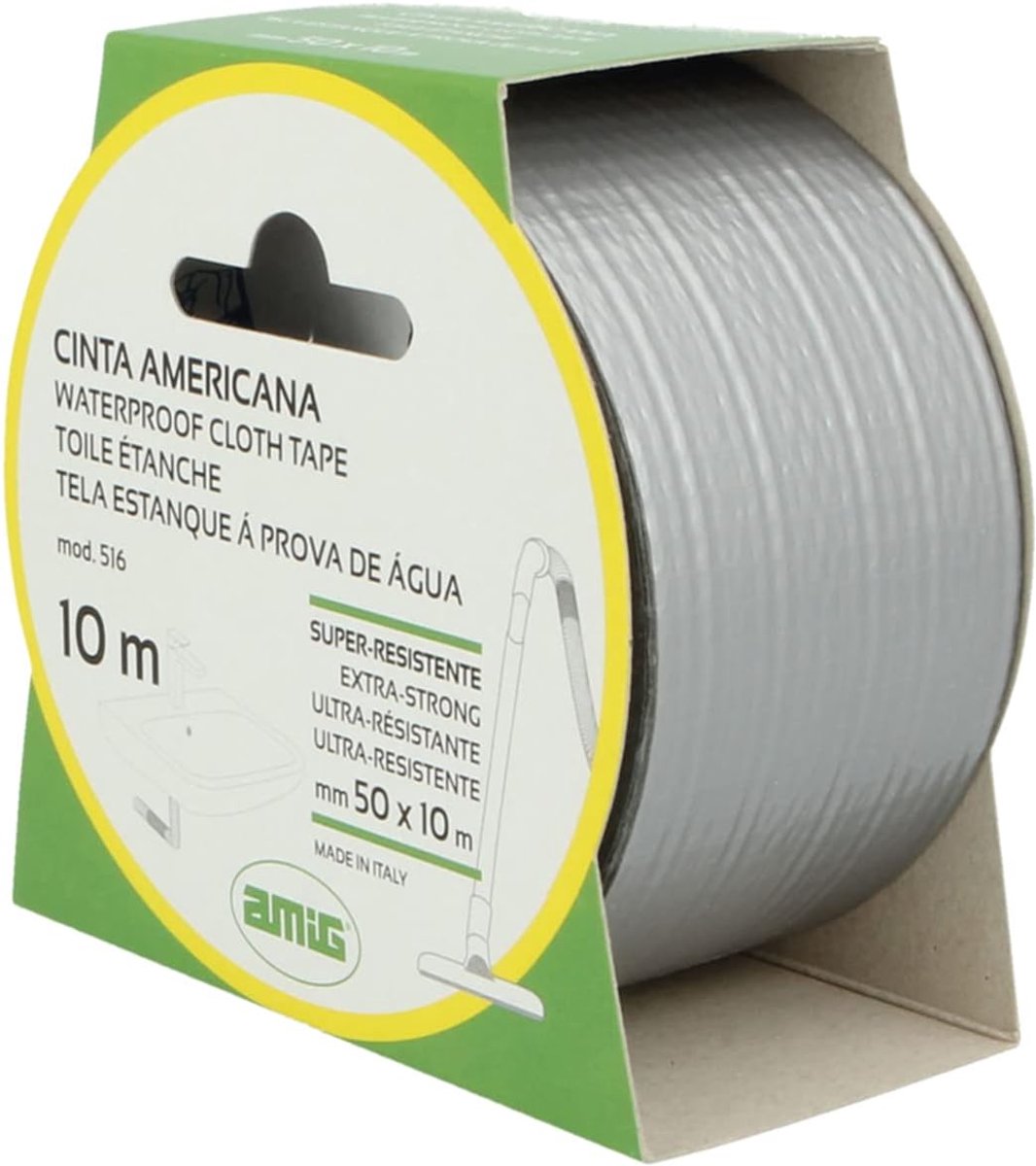 SnelShoppen - Duct Tape 10m x 50mm - Extra Sterk en Waterdicht voor Binnen- en Buitengebruik - Perfect voor DIY, Herstellingen, en Projecten - Grijs
