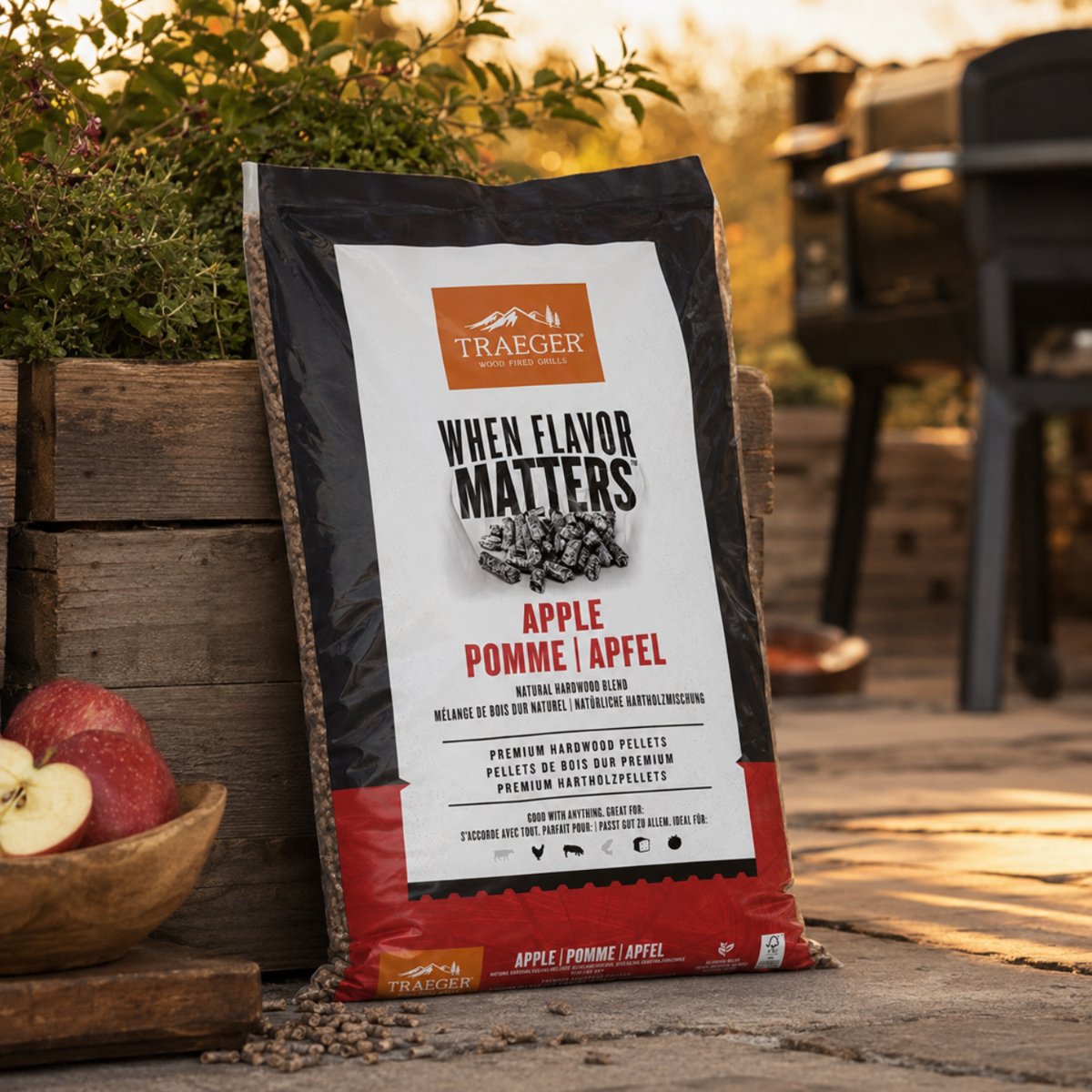 Traeger Apple Pellets 9kg - Granulés de bois premium pour BBQ