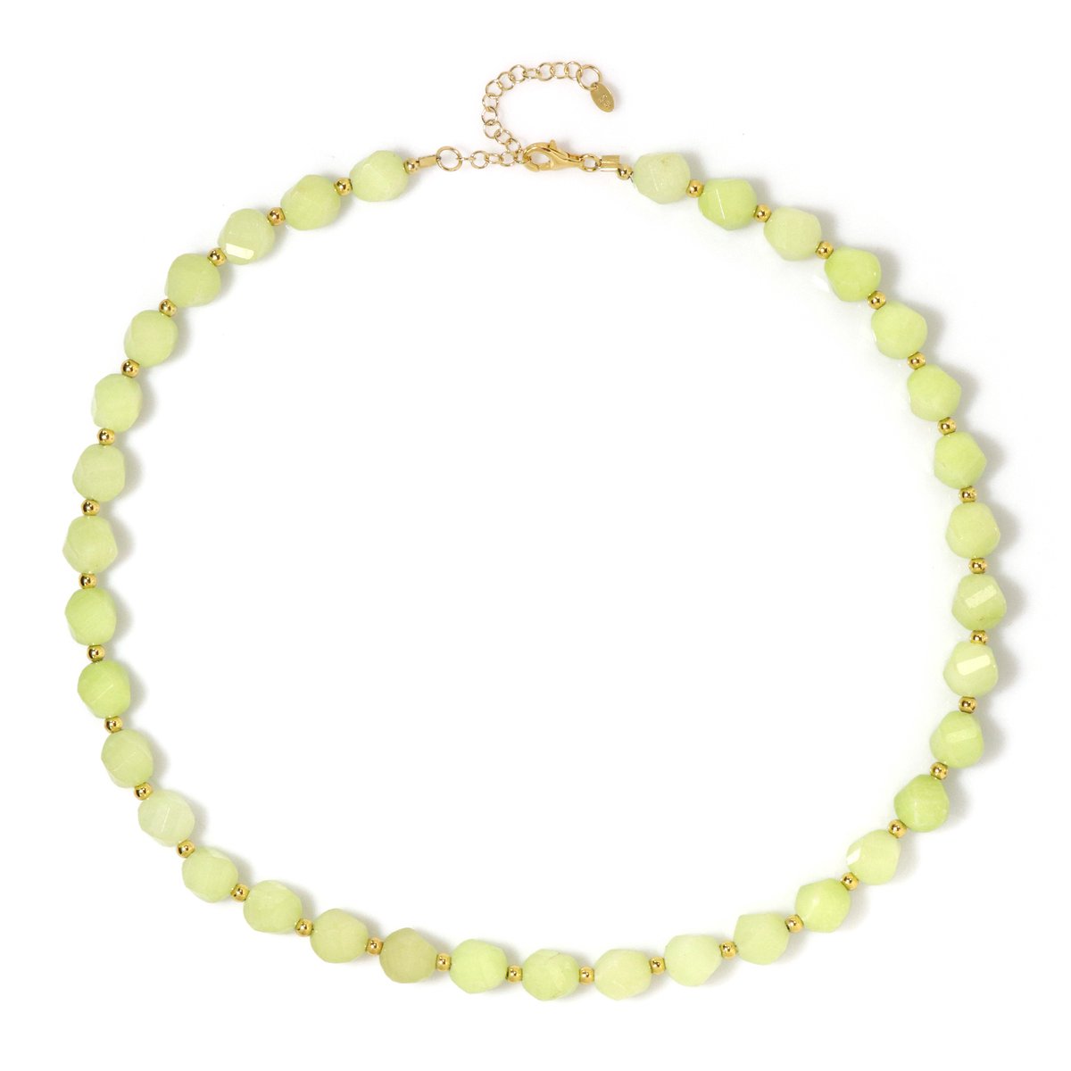 Cavill - Vergulde 925 Sterling Zilver Halsketting - Braziliaanse Groene Kwarts 167,8 ct & Gouden Hematiet 10,8 ct - Elegante Verstelbare Dames Ketting