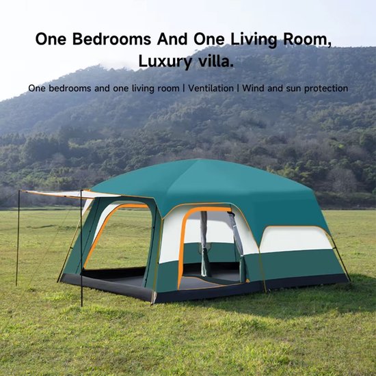 Outdoor - camping tent - incl. muggengaas - waterdicht - 4-6 pers. - tunneltent - 3 ingangen en voortent - koepeltent - groepstent - familietent - draagbaar - incl. opbergtas - outdoor - reizen - trekking van OutDoor — afbeelding 3