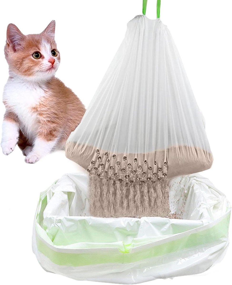 Zeef Kattenbakzak - Afvalverwijdering Systeem - Kattenbak Reinigen - Trekkoord Handvat - 7 Stuks - Veelkleurig