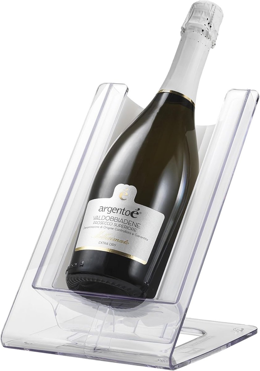 SnelShoppen - Gelette Wijnkoeler - Flessenkoeler en Thermische Fleshouder voor Tafel - Champagne Koeler Zonder IJs - Design Made in Italië (Transparan