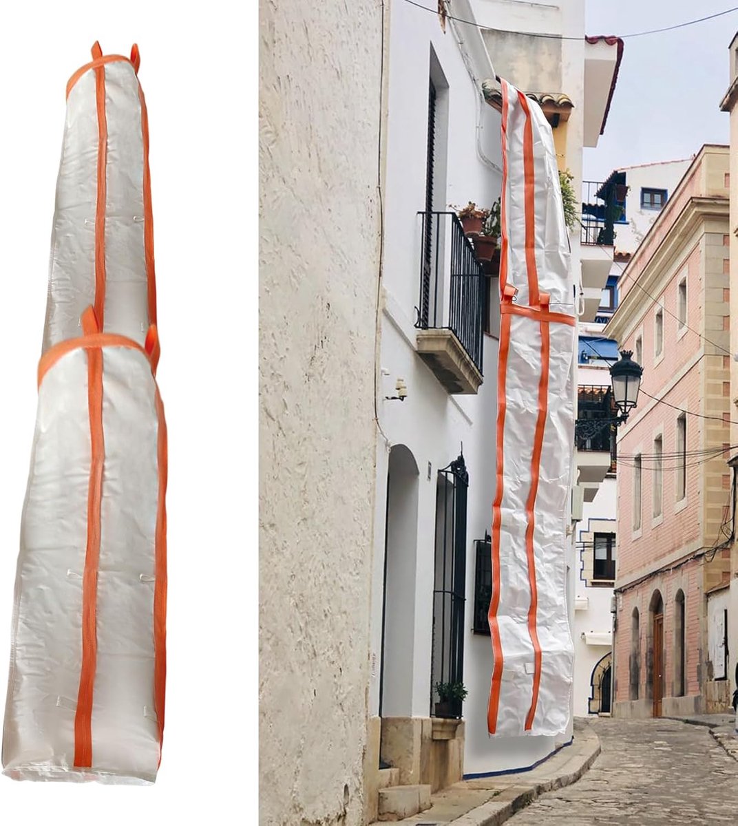 SnelShoppen - Scottish Turkey 300 cm Constructie Trekhaak | Afvalzak met Vier Straps voor Vervoer van Cementresten, Bouwafval, Duurzaam, Stofreductie,