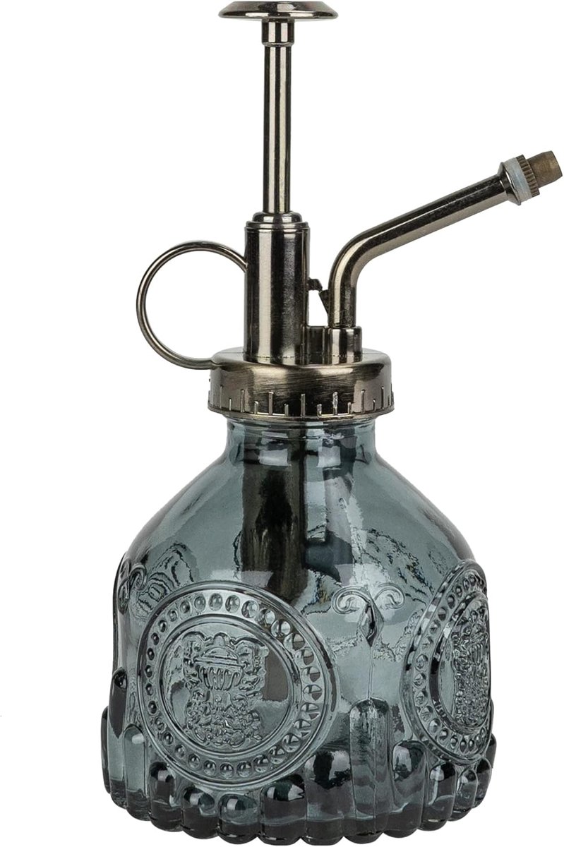 SnelShoppen - Plantenspuit - Nebulizer - Drukspuit voor Planten - Water Atomizer - 200 ml - Donker Glas - Transparant en Antraciet - Tuin en Huishoudi