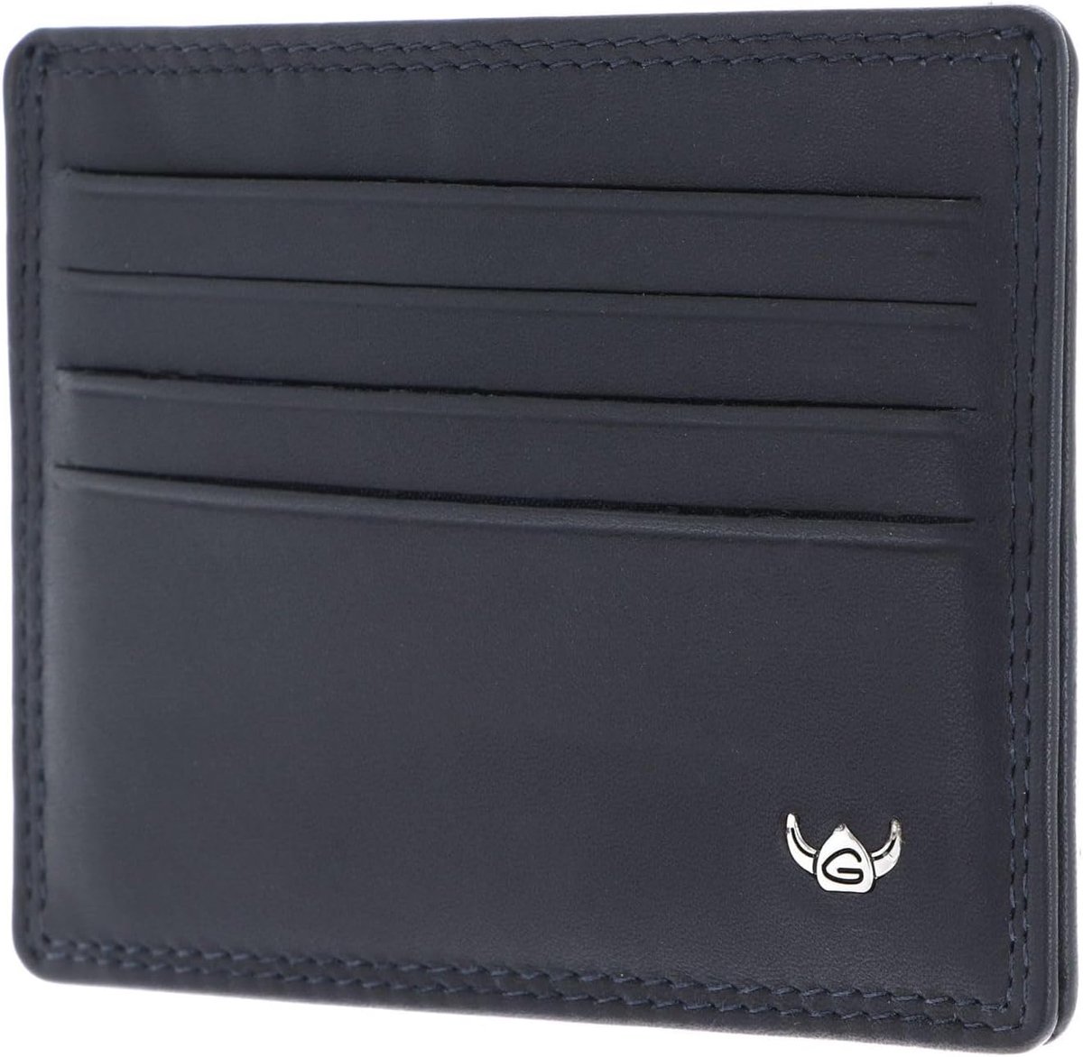 SnelShoppen - Leren Kaarthouder Polo RFID Protect Kartenetui 4440 - Donkerblauw Marineblauw - Handgemaakt Rundleer - Duurzame Kaartetui met RFID-Besch