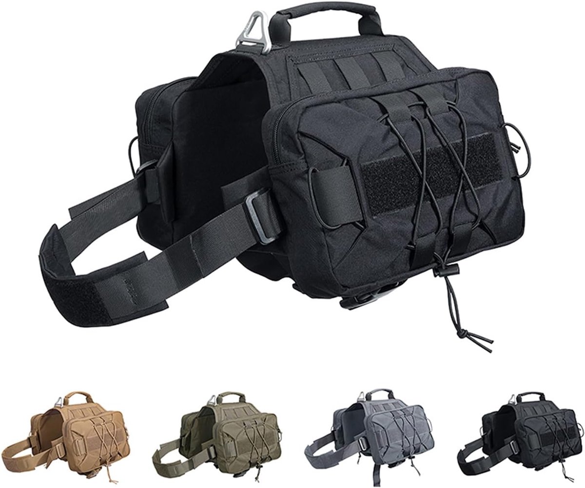 SnelShoppen - Hound Dog Backpack - Rugzak voor Medium en Grote Honden - Duurzaam 900D Nylon - Ideaal voor Hiking, Kamperen en Reizen - 2 Ruime Zijvakk
