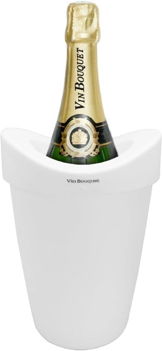 SnelShoppen - Champagne cooler voor witte flessen, dubbelwandig wijn- en cava-ijsbucket, ideaal voor feesten en tuin, houdt drank perfect koud zonder