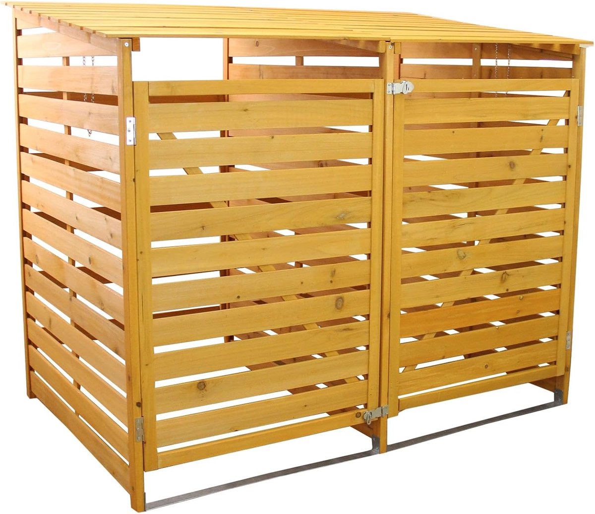 SnelShoppen - Container Conversion - Dubbel - Houten Kliko Opberging voor 2 x 240L - 149 x 92 x 122 cm - Afsluitbare Tuinoplossing voor Afval en Recyc