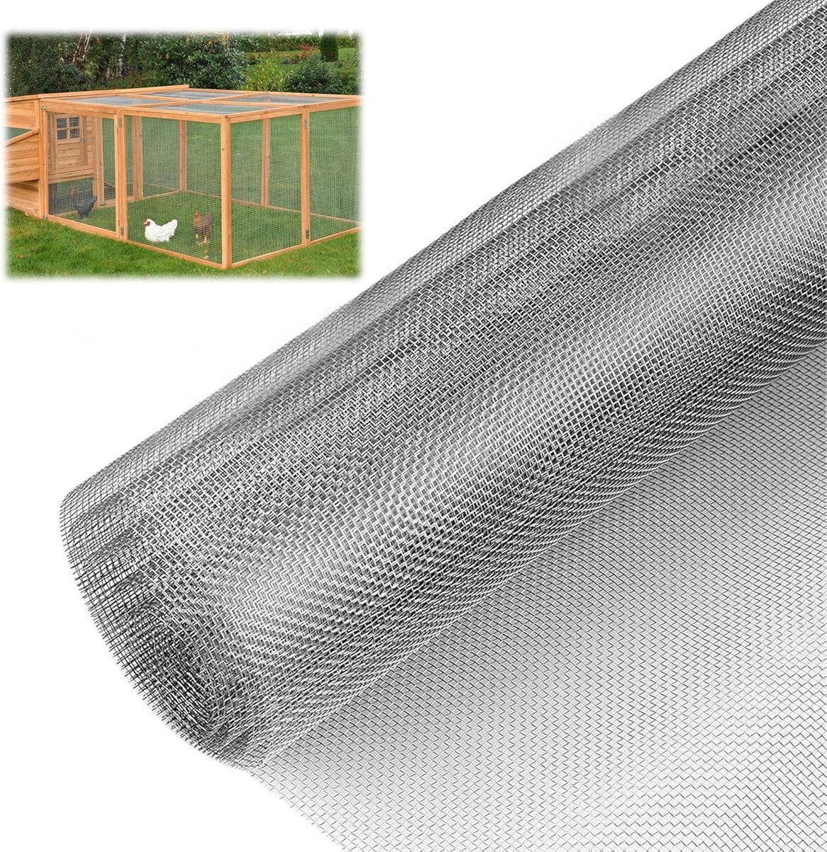 SnelShoppen - Wire Mesh 40 cm x 2 m - RVS 304 Roestvrij Staal - Fijn Gaas voor Insecten, Volken, Vogelkooien, Ventilatie - 1 mm Maasgrootte - Tuin en