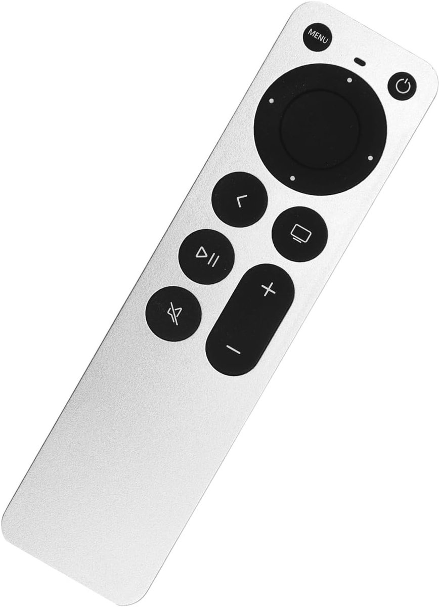 SnelShoppen - Vervangende Afstandsbediening voor Apple TV 4K, HD Modellen, Universele TV Remote, Duurzaam ABS en Siliconen, Compact en Handzaam
