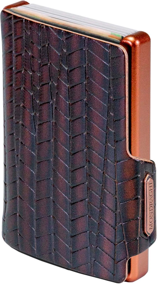 SnelShoppen - Ultralight Slim Mini Wallet - Creditcards, Munten & Tags - Echte Leren Kleine Portemonnee - Evolutie (Bruin) - Compacte Kaart- en Bankbi