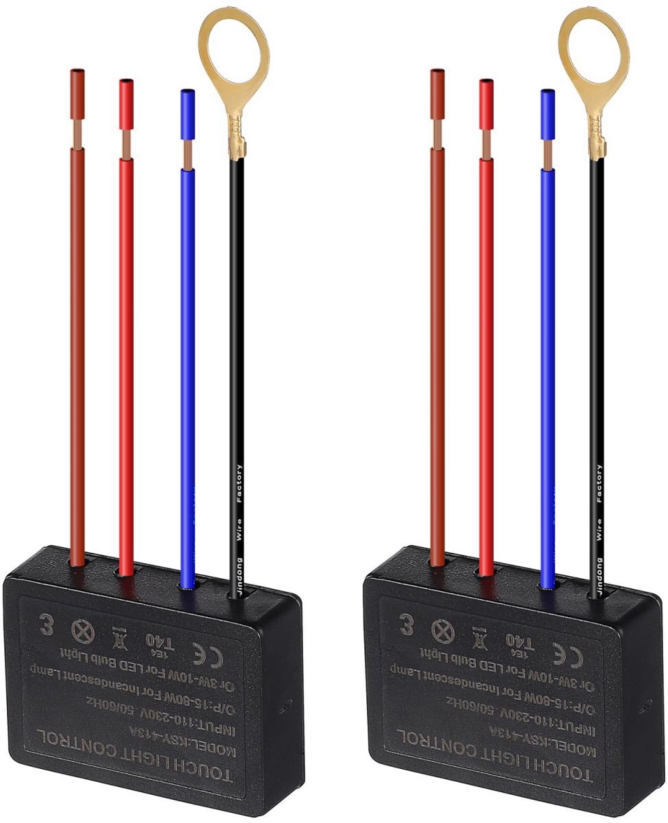 SnelShoppen - Table Lamp Touch Switch - 4-Way Touch Sensor Dimmer voor Tafellampen - Lichtdimmer Set van 2 - Duurzaam Materiaal - Eenvoudige Installat