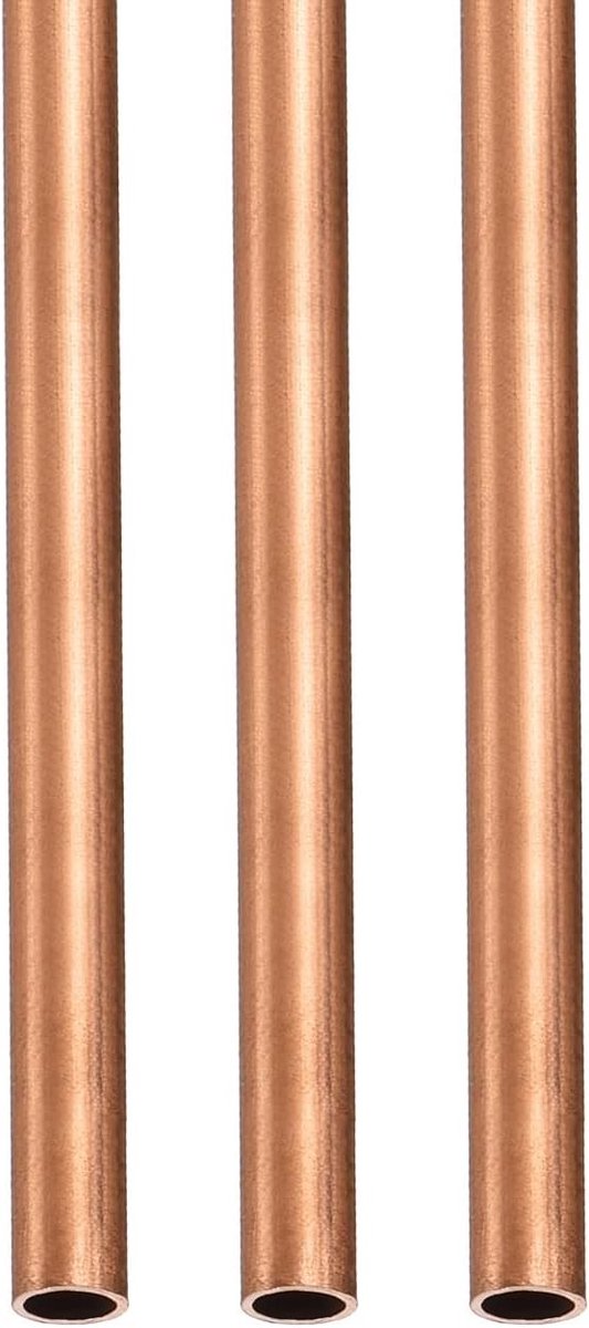 3.5mm x 0.5mm x 300mm Koperen Buis, 3 Stuks, Geschikt voor Machines, Doe-Het-Zelf Projecten en Decoratieve Lijsten, Ronde Metalen Buizen