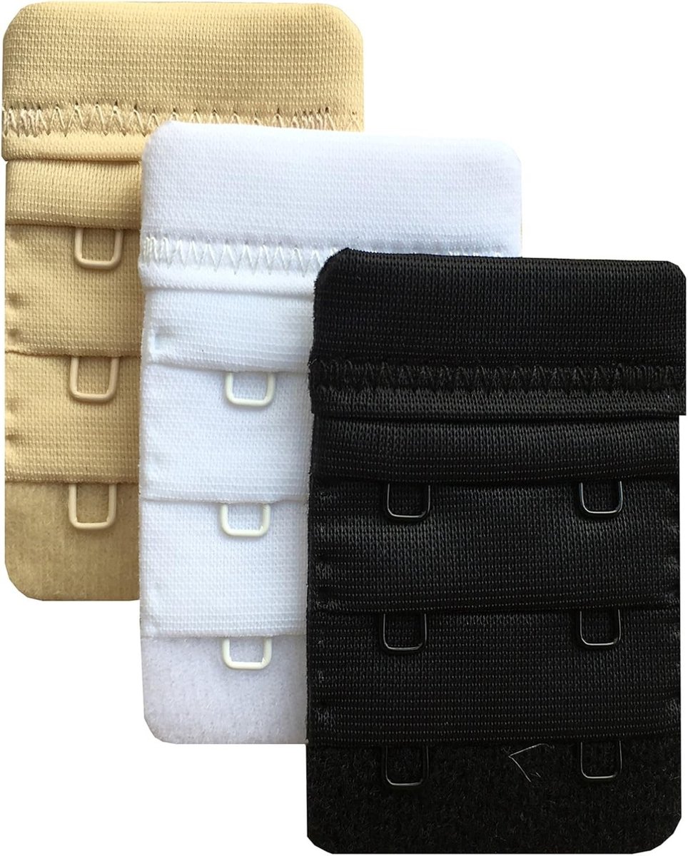 Driedelige Bh Verlengingen voor Vrouwen met 2 Haakjes, Ideaal voor Comfort en Pasvorm, 6cm x 3.8cm