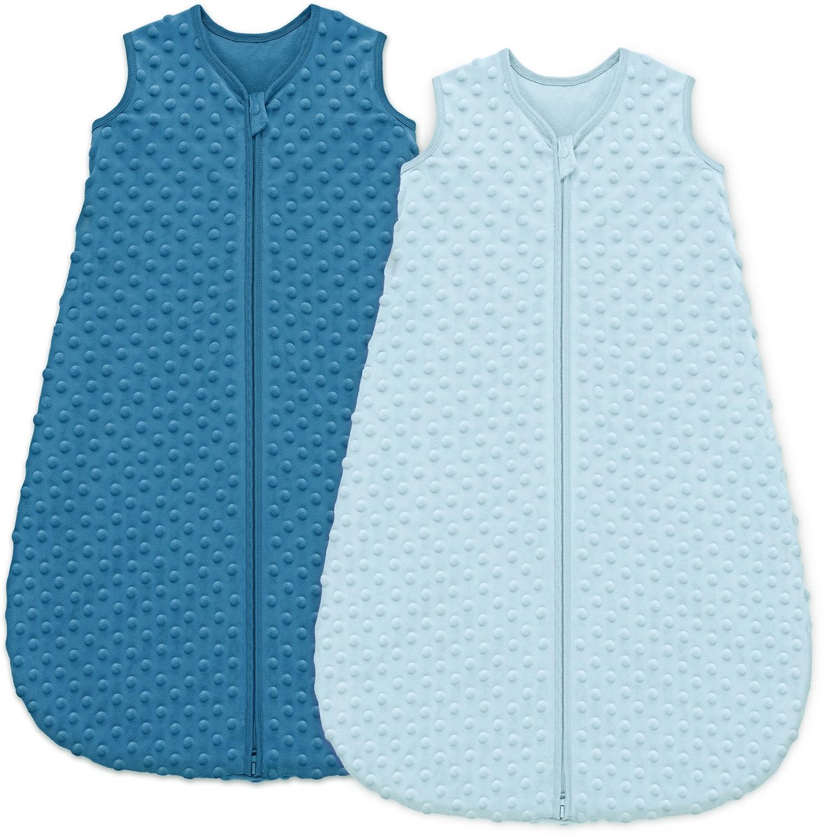 SnelShoppen - Set van 2 Babyslaapzakken Winter 1,5 TOG - Hemelsblauw - 67 cm - Geschikt voor 0-6 maanden - Ideaal voor Jongens en Meisjes - Comfortabe