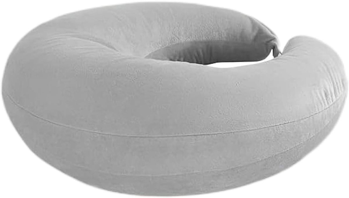 Leesbed Kussen - U-vorm Kussen - Comfortabel Lezen - Ergonomisch Ontwerp - 60 x 80 cm - Grijs