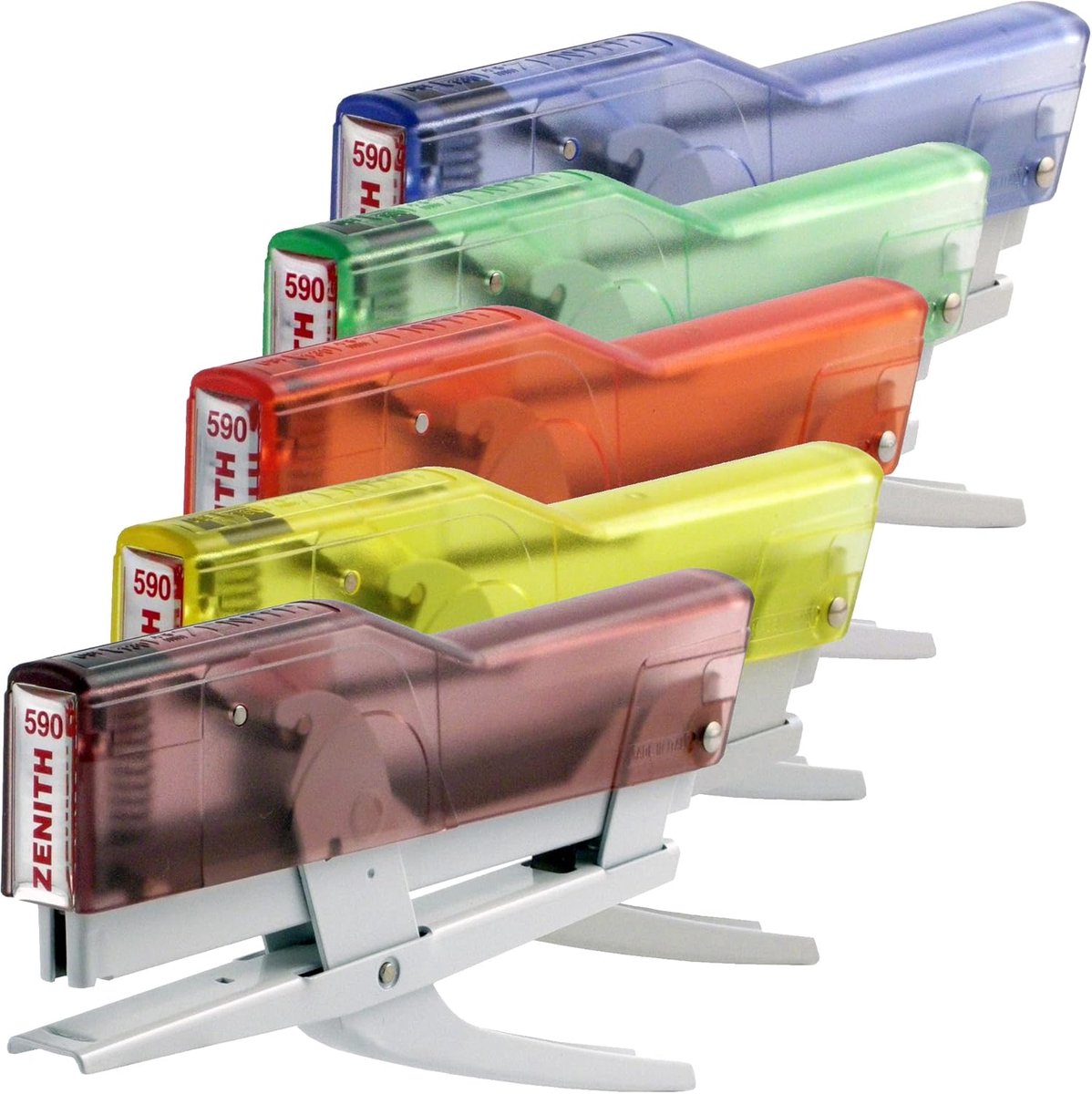 SnelShoppen - Zachte Rode Transparante Nietmachine - Lichtgewicht Met Zenith Punten - Geschikt Voor Thuis, School, Kantoor - Met Metaal en ABS Deksel