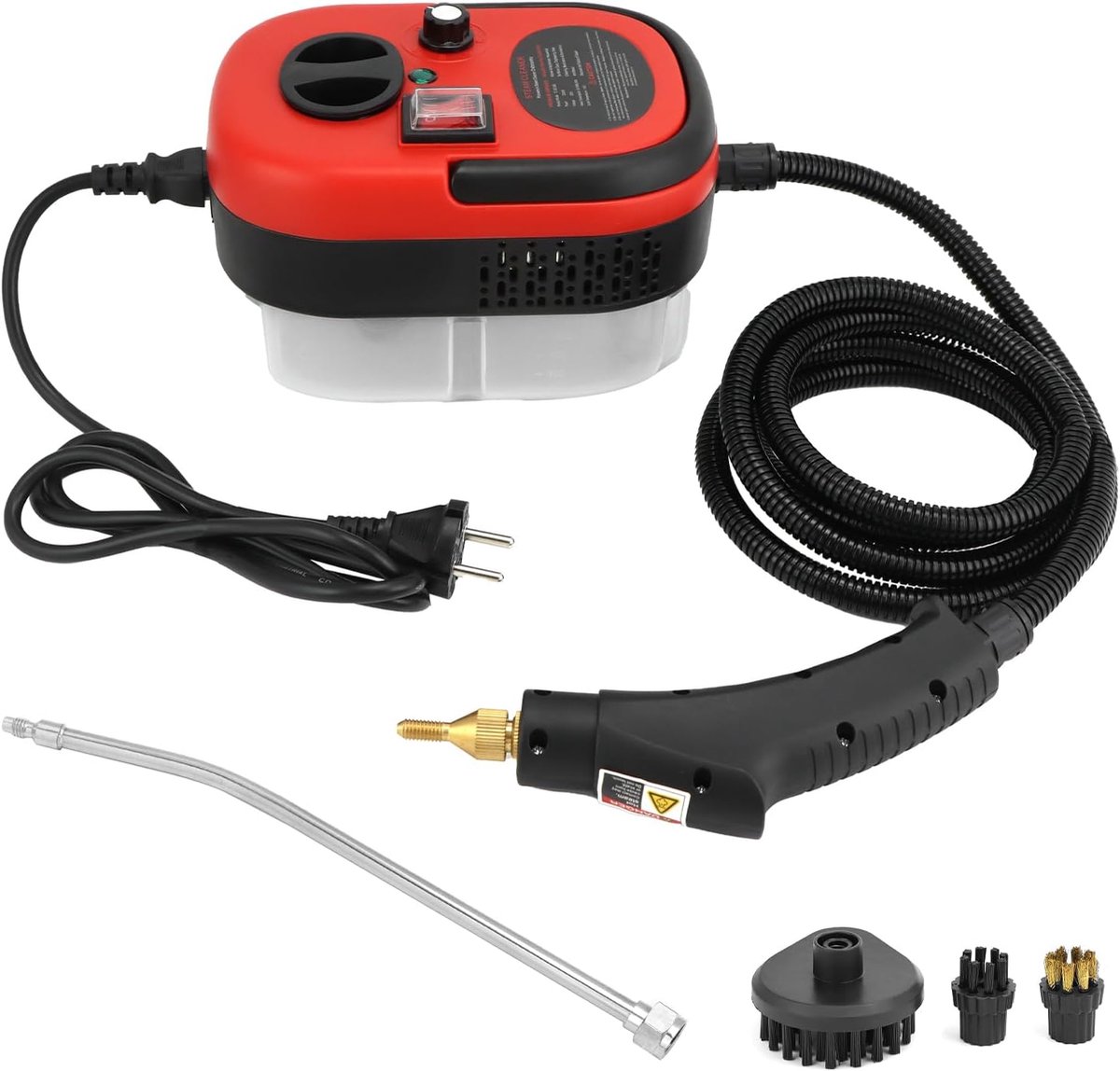 SnelShoppen - Krachtige 2500W Stoomreiniger, Draagbare Handheld Stoomreiniger met Borstels voor Keuken, Badkamer en Garage, 3 BAR Druk