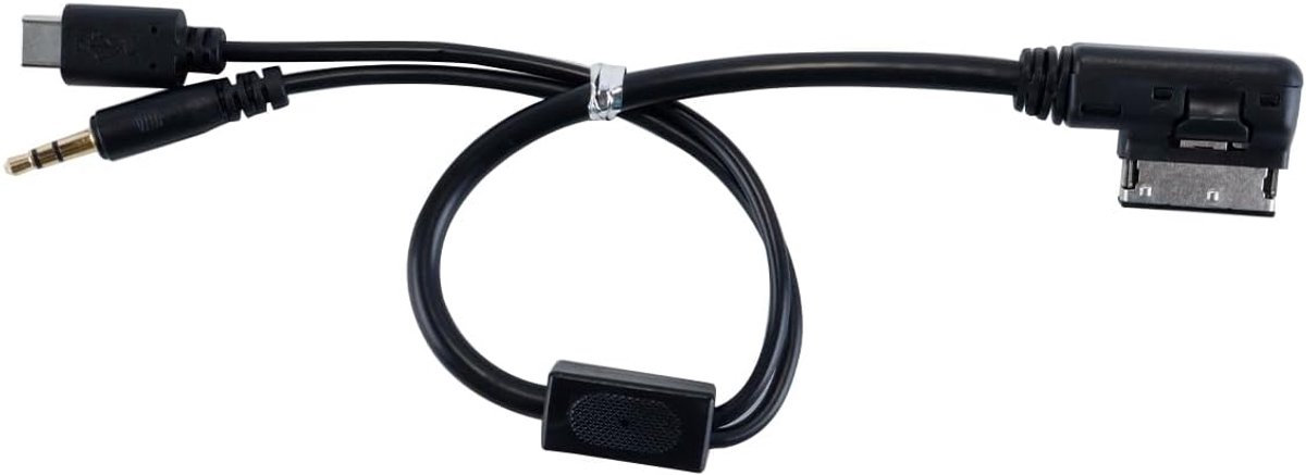 SnelShoppen - AMI MDI naar AUX 3.5mm USB-C Muziek Media Interface Kabel Adapter voor Audi A6L Q5 Q7 A8 S5 A5 A4L A3, Volkswagen GTI CC Skoda