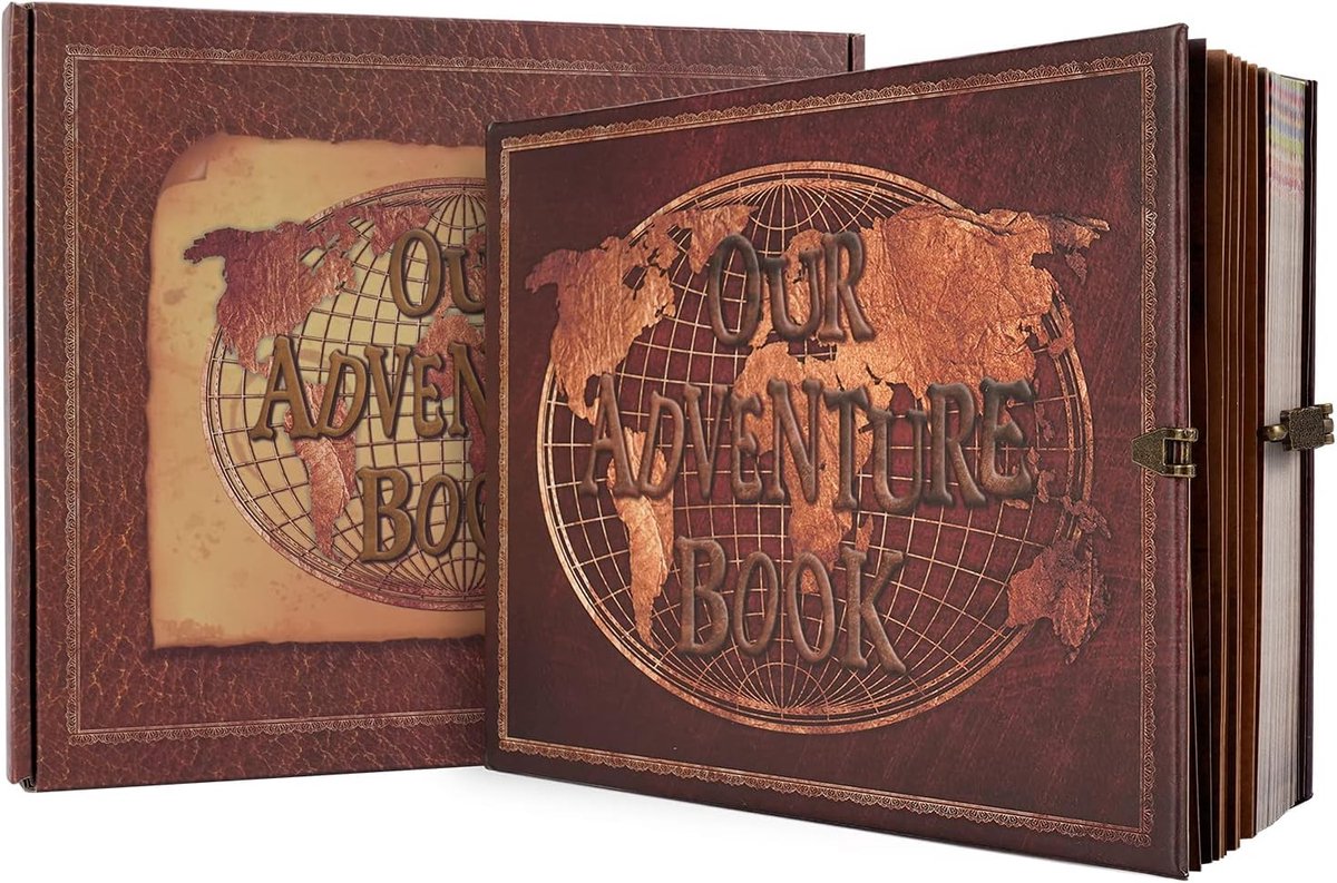SnelShoppen - Fotoboek voor Aanpassing, Handgemaakt Avonturenboek, Grote Maat, 180 Pagina's, Scrapbook voor Familie Bruiloften, Rood, 25 x 20 cm