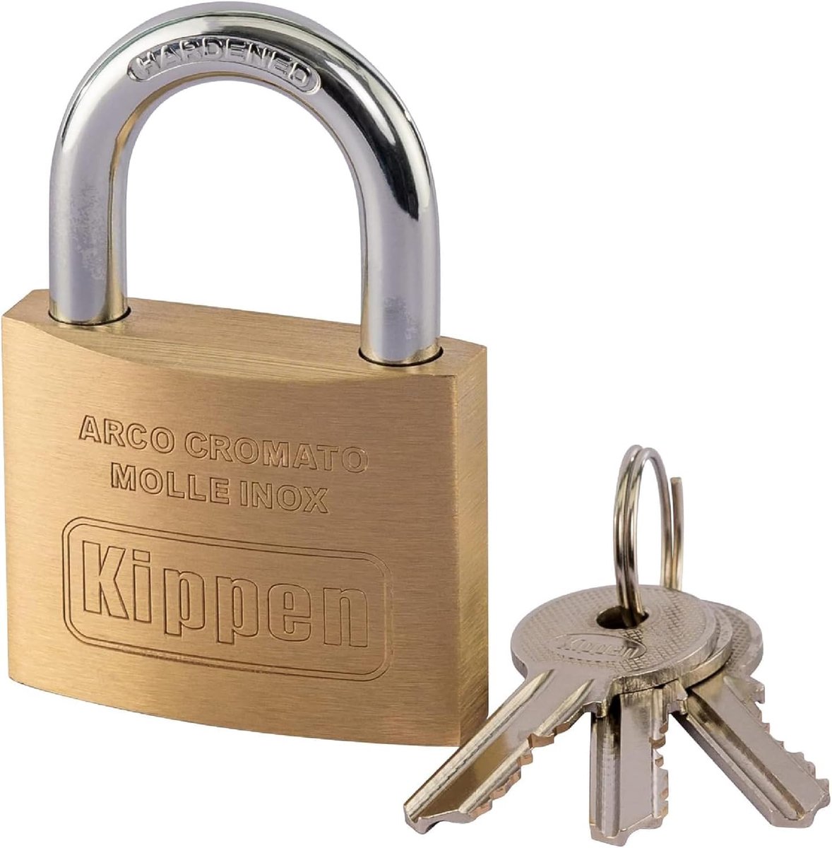 SnelShoppen - Kippen 2002D1 Bracket Lock 40 mm - Dubbele Vergrendeling, Gehard Staal, Messing Behuizing, RVS Sleutels, Veilig voor Thuis en Buiten