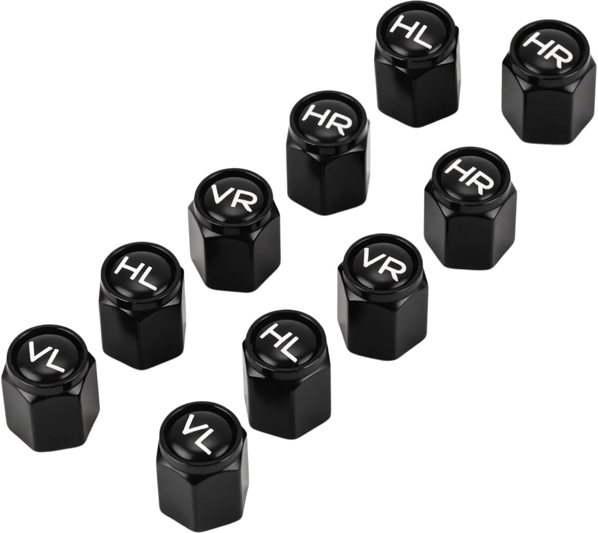 SnelShoppen - Auto Ventieldoppen Set - 12 Stuks - Zwart-Wit - 1 cm - Ventielbescherming voor Auto's, Fietsen en Motoren - Duurzaam en Stijlvol