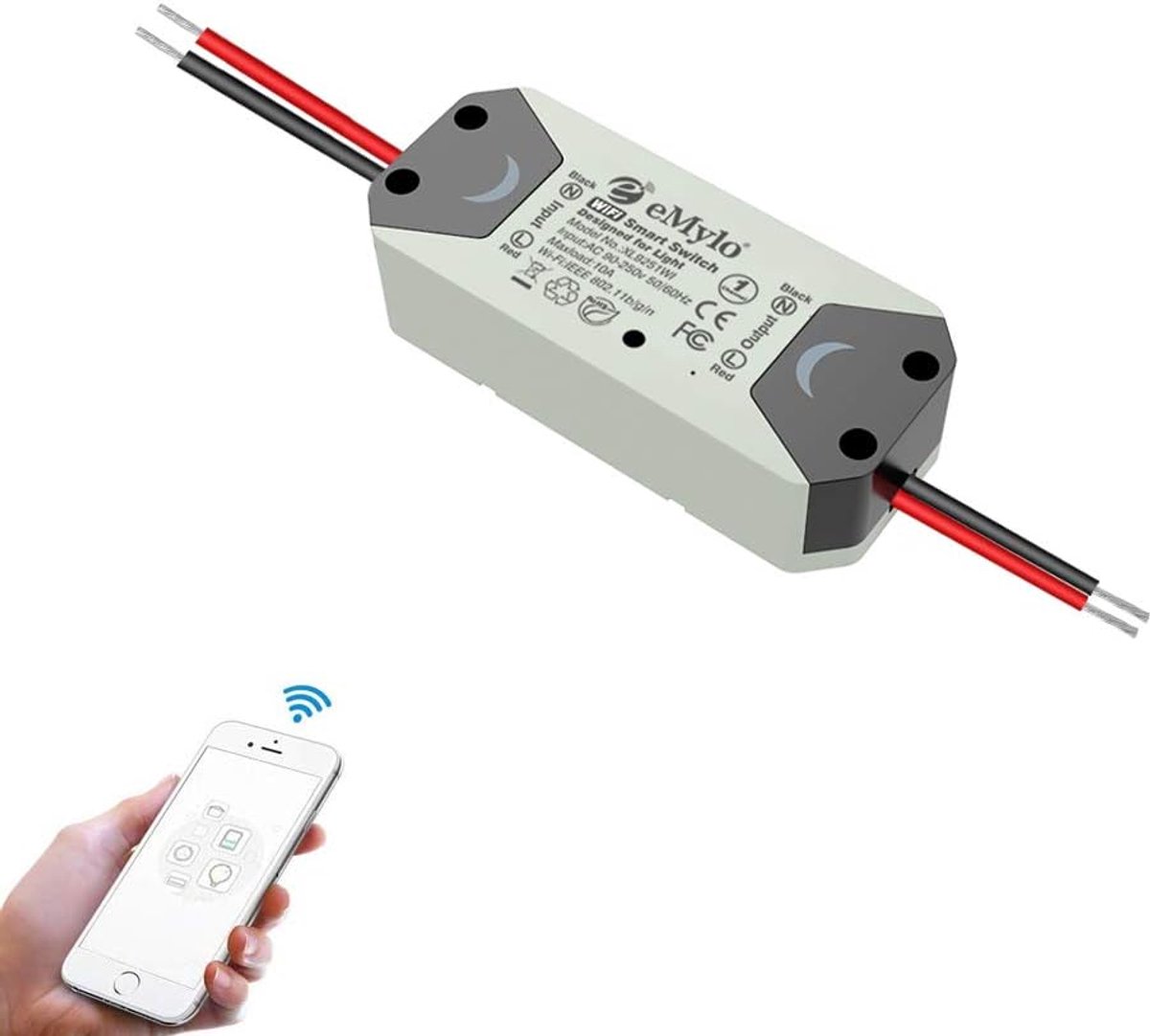 SnelShoppen - Smart WiFi Lichtschakelaar - Universele WiFi Switch - Handige Relay Module - Afstandsbediening - Timer - Spraakbesturing met Alexa en Go