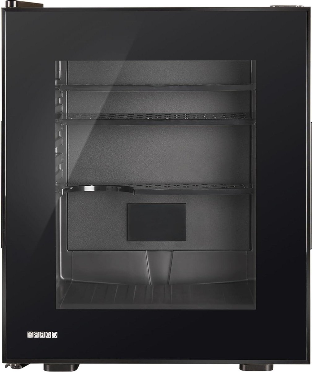 Glazen Minibar - Drankenkoeler Compact - Gasten Verfrissen - Geruisloze Koeling - 20 Liter Capaciteit - Zwart