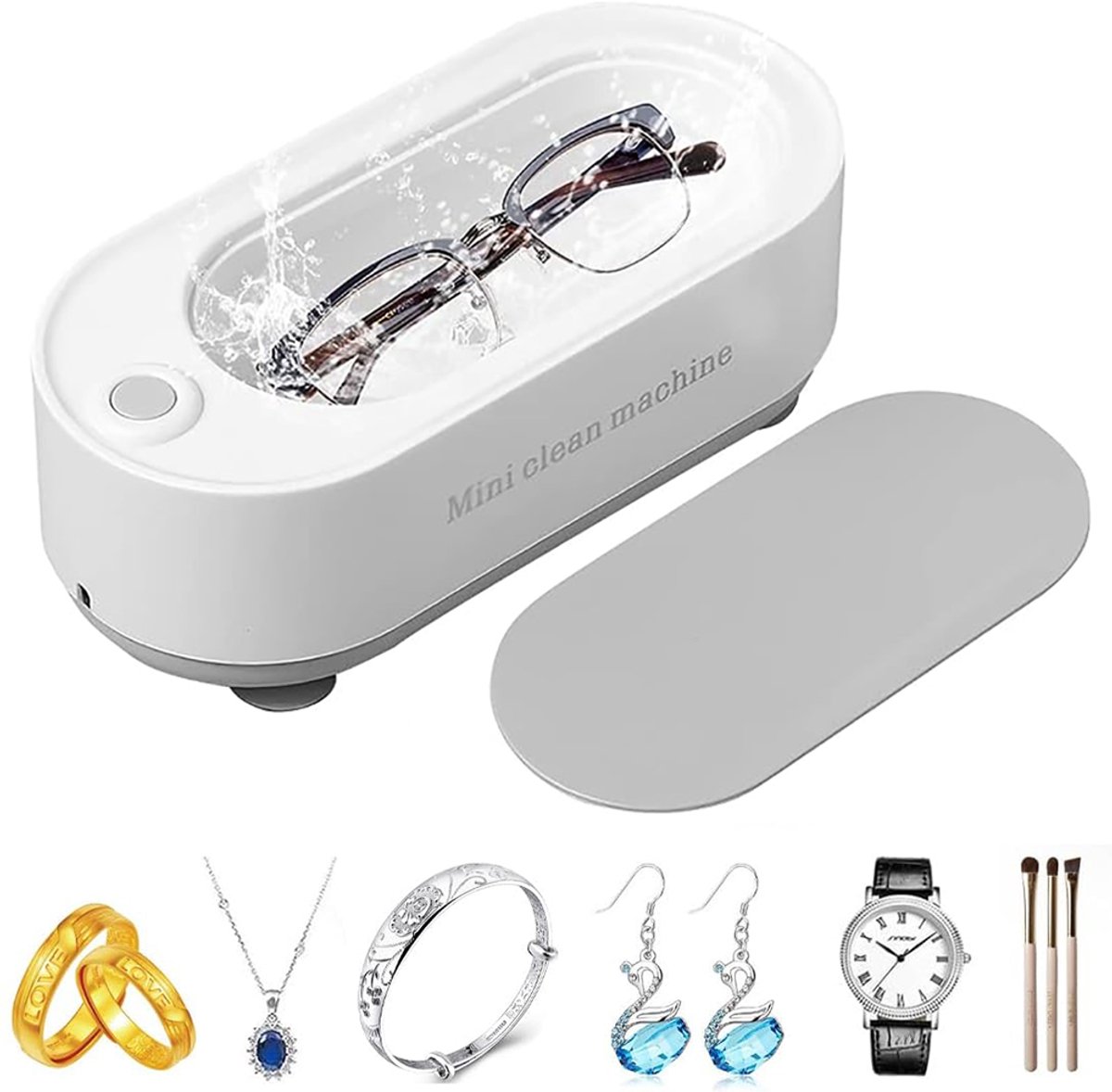 Ultrasone Sieradenreiniger - 350ml Ultrasone Brillenreiniger - 360° Dieptereinigingsmachine - Voor Brillen Ringen Horloges