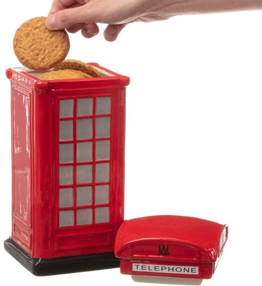Retro koekjespot keramiek, rood voor jouw telefoon