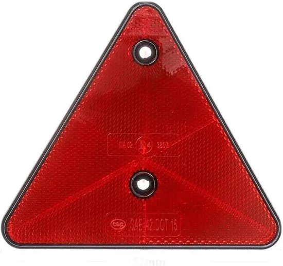 Gevarendriehoek Aanhangwagen - Reflector Waarschuwingsbord - Veiliger Rijden - Hoge Zichtbaarheid - 150 mm Zijkant - Rood
