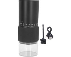 Elektrische Koffiemolen - Compacte Molen - Thuis en Reizen - Keramische Braam - 200 ml Capaciteit - Zwart
