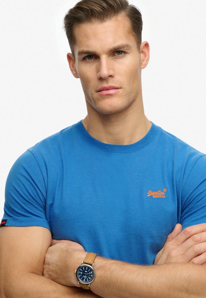 Superdry Organic Cotton Essential Logo T-shirt Heren T-shirts Blauw